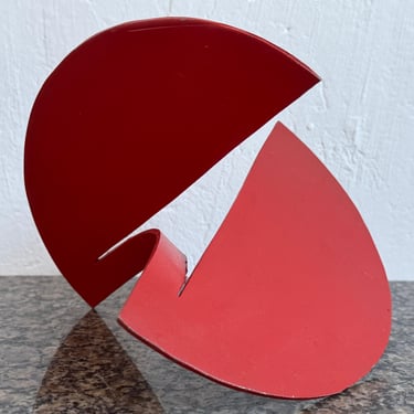 Mid-Century Brazilian Modern Abstract Red Lacquered Table Sculpture