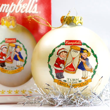 VINTAGE: 1999 - Campbell Soup Glass Ornament - Campbell Soup Company - Collectors Edition - SKU 26-B-00034716 