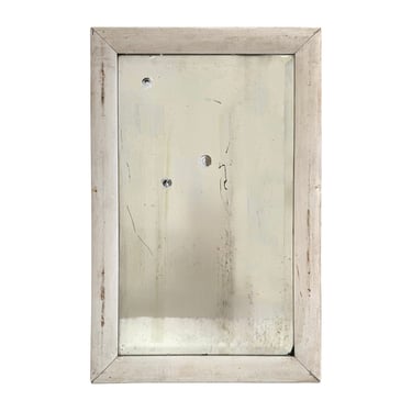 Turn of the Century Wood-Framed Mirror with Bullet Holes