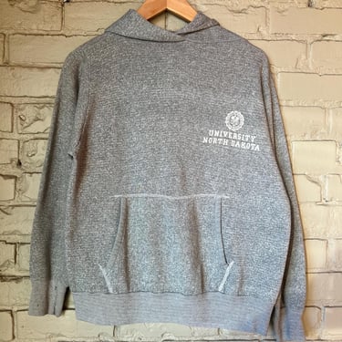 Sm Med, Vintage 1970s North Dakota Grey Hoodie 