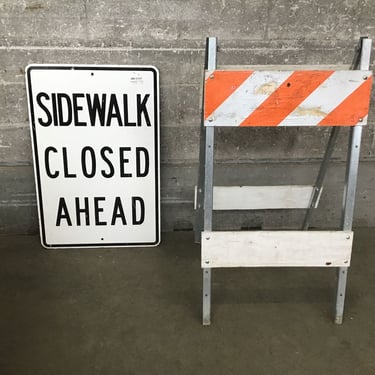 Fold Up Sidewalk Closed Ahead Sign (Seattle)