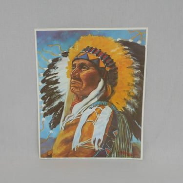 Vintage Yakima Indian Chief Portrait Print - Native American - Irene A Selonke - 8