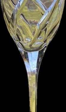 10 Mikasa Windlass Wine Glasses, swirl cut stemware, tall column panel pedestals~ Champagne glassware~ clear crystal cut for elegant dining 