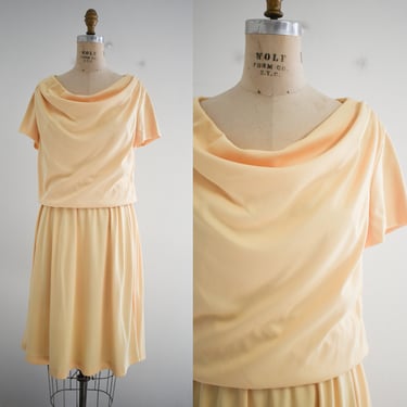 1960s Butter Yellow Knit Dress 