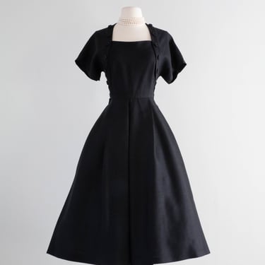 RARE 1950's Museum Piece &quot;NEW LOOK&quot; Christian Dior Black Dress / Waist 26