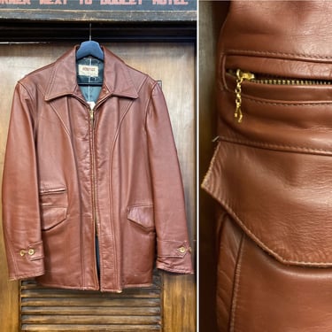 Vintage 1940’s “Hercules” Label Workwear Style Leather Jacket, 40’s Leather Jacket, 40’s Workwear, 40’s Jacket, Vintage Clothing 