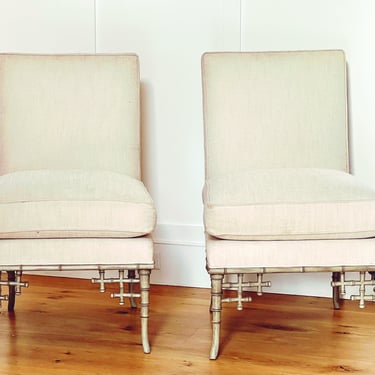 Vintage Slipper Chairs, Pair