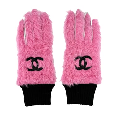 Chanel Pink Fur Gloves