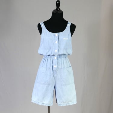 80s Baby Blue Romper - 24