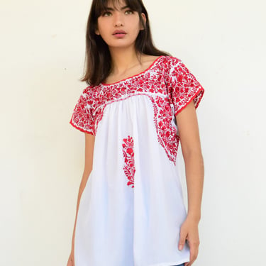 Hand Embroidered Mexican Bluson. San Antonino Blouse. 