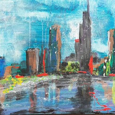 Original painting cityscape 9 x 12