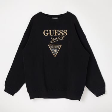 Vintage 90s Guess Jeans Sweatshirt - black, oversized, streetwear, made in usa, faded - Men's XL 