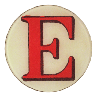 Red Letter E 5 1/4&quot; Round