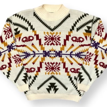Vintage 1988 Great American Sweater Co Aztec/Native American Style Knit Sweater Size Medium 
