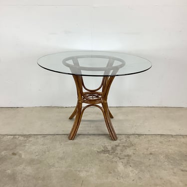 Vintage Bamboo Style Circular Table 