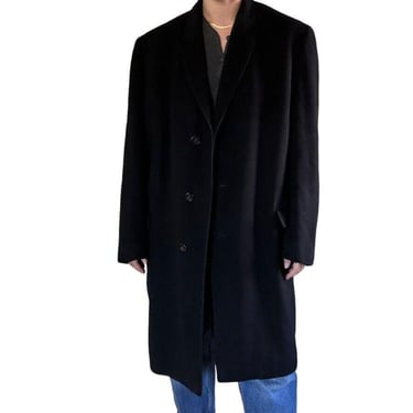 Vintage 1970s Mens 100% Pure Mongolian Cashmere Mid Length Trench Coat Sz 44 