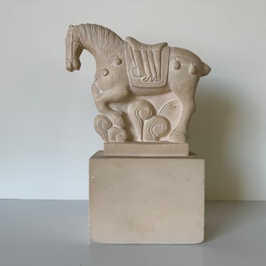 Vintage Chinese Ceramic - Plaster  Horse Sculpture 