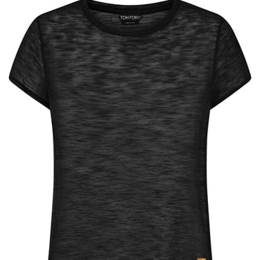 Tom Ford Women Slub Cotton Jersey Crewneck T-Shirt