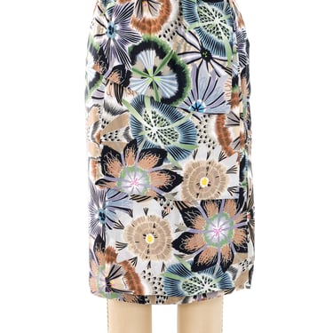 Missoni Graphic Floral Silk Skirt