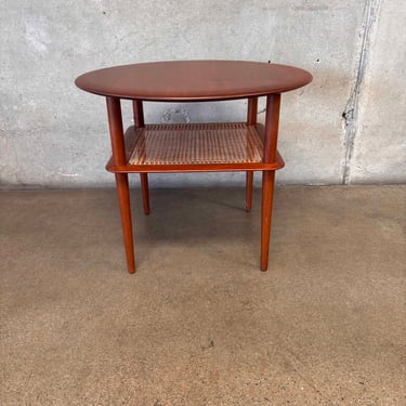 Vintage MCM Solid Teak Round Side Table By Peter Hvidt & Orla Molgaard Nielsen