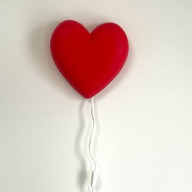 Vintage Ikea Red Heart Light, Wall Mounted , Designed by Anna Efverlund and Mikael Warnhammar 