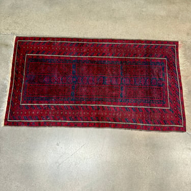 Vintage Hand Woven Turkish Rug, Wear Throughout