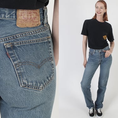 90s Levis 501 xx Denim Blue Jeans, Vintage Long Tag Size 31 x 40, Actual Measure 28 x 35 Length 