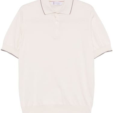 Brunello Cucinelli Men Cotton Knitted Polo Shirt