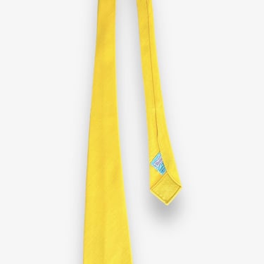 Vintage 1940s WEMBLEY Yellow Wool Necktie ~ Art Deco / Rockabilly / Swing ~ Neck Tie / Cravat 