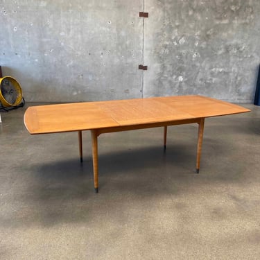 Mid Century Dining Table John Keal for Brown Saltman w/ 2 Leaves