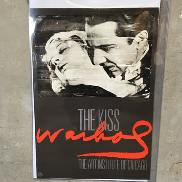 Vintage 1989 Andy Warhol Exhibit Poster Titled &quot;The Kiss&quot;