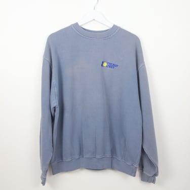 vintage huge SLOUCHY y2k grey/blue "Energy West" SUN logo slouchy grunge sweatshirt -- size xl 