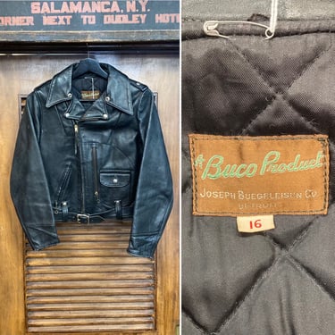 Vintage 1950’s Ladies “Buco” Black D-Pocket Motorcycle Leather Jacket, 50’s Biker, Vintage Clothing 