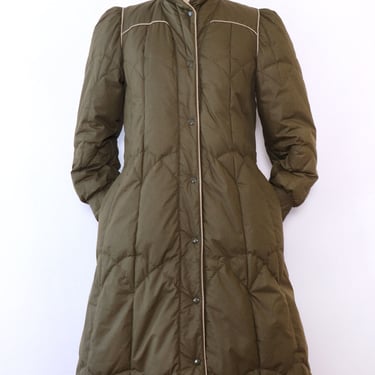 Moss Green Down Puffer Coat S