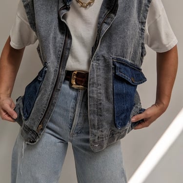 Vintage Two-Toned Denim Vest