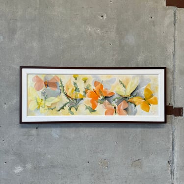 Large Scale &quot;Butterflies&quot; Oil Painting By R. Cooper 1967