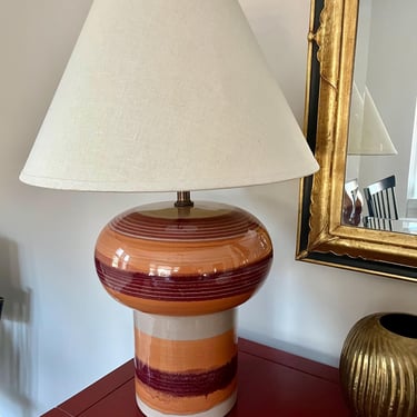 Vintage 70's Ceramic Lamp Mulit Color 