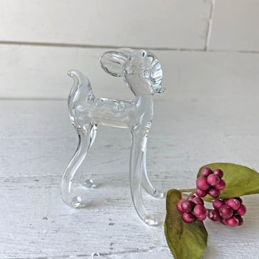 Vintage Baby Glass Deer, Glass Fawn // Glass Forest Animals, Deer Lover, Collector // Perfect Gift 