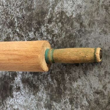 French Country Rolling Pin Vintage Turquoise Blue Rolling Pin Primitive Painted Rolling Pin Farmhouse Kitchen Decor Wooden Rolling Pin 
