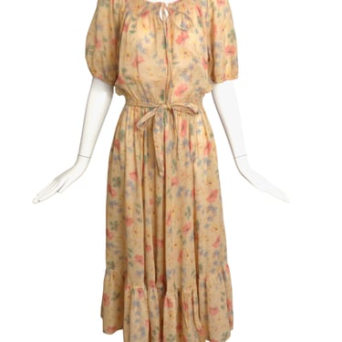ALBERT NIPON- 1980s Cotton Print Maxi Dress, Size 8