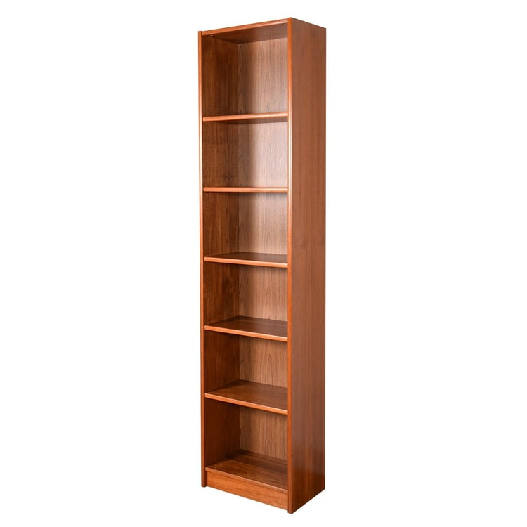Thin 20&#8243; Wide Danish Modern Teak Tall Compact Bookcase