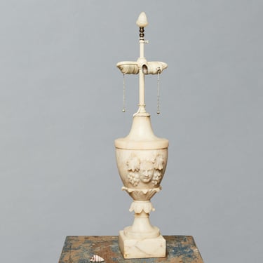 Early 19th Century Carved Alabaster Vase made into Lamp