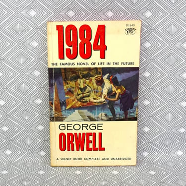 1984 (1949) by George Orwell - Vintage 1959 printing, Signet New American Library Mass Market Paperback Edition Book - Classic Literature 