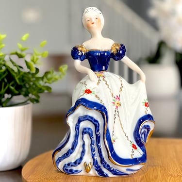 VINTAGE: Porcelain Victorian Lady Figurine - By KPM - Ball Gown victorian Figurine - Gift Idea - SKU 36-B-00035419 