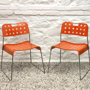 Omstak Chair in Orange by Rodney Kinsman for Bieffeplast | Italian Postmodern | 1970s (2 Available) 