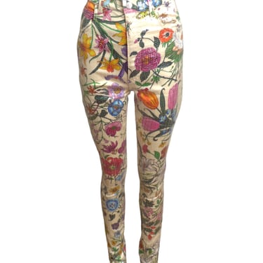 GUCCI- AS IS Multi Color Floral Sequin Pants, Size 8