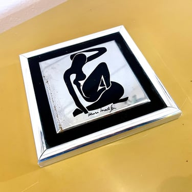 Vintage 1960s Mid Century Modern Silhouette of a Women by Matisse 6”x6” 