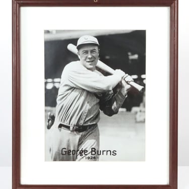 Framed 1924 Baseball Player George Burns Photograph