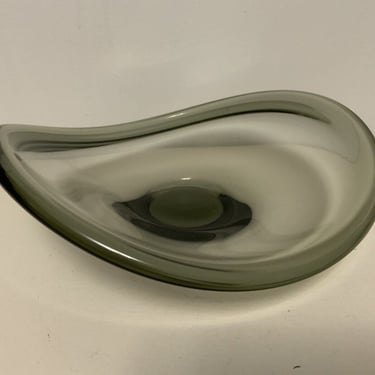Holmegaard per lutkin "selandia" smoked art glass bowl signed & dated 1961 