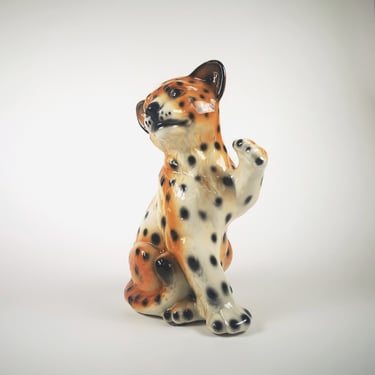 Vintage Ceramic Leopard, Italian Ceramic 60s, Vintage Decor, Retro Decor, Mid Century Moderen, Retro Ceramic Leopard, Retro Home Decor, MCM 